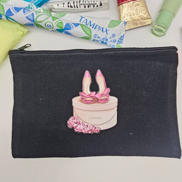 Canvas Toiletry/Makeup Bag, Feminine Pouch, Travel Bag - New - - Picture 3 of 9